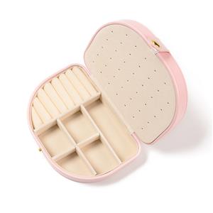 Pink PU Jewellery Storage Box, Approx 12x17x5cm