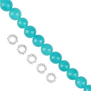 Mark's Birthday Closeout Deal - Peru Icy Amazonite 12mm Rounds and Twisted Round Spacers