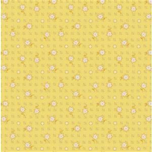 Henry Glass Nana Mae Geo & Flowers Yellow Fabric Bolt 4.56m