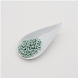 StormDuo Beads Chalk White Teal Lustre,Approx 3x7mm (100pcs)