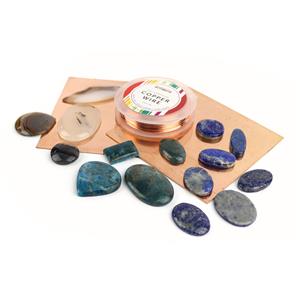 Cabochon Collective; 170cts Lapis, 170cts Neon Apatite, 170cts Montana Agate Mixed Shapes