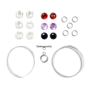 925 Sterling Silver, Amethyst, Red Garnet & Black Spinel, Rose Cut Bezel Cup Project With 