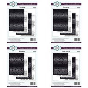 Creative Expressions Wordies Sentiment Sheets - 4 Sets of 4 6 in x 8 in sheets