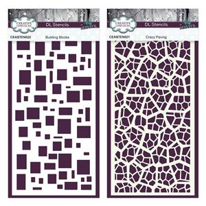 Creative Expressions DL Stencils - 4 in x 8 in (10.0 x 20.3 cm) -  Set of 2 - Set 2