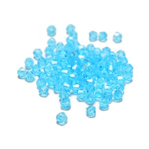 Blue Zircon Glass Bicone Beads 3mm (100pcs)