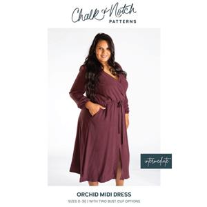 Orchid Midi Dress By Chalk and Notch Patterns (Sizes 0-30)