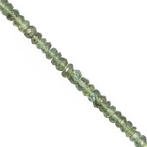 45cts Green Apatite Faceted Rondelle Approx 2.5x1 to 5x2.5mm, 32cm Strand