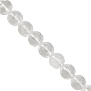 85cts Clear Quartz Faceted Round Approx 8mm, 18cm Strand