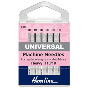 Hemline Sewing Machine Universal Needles Heavy Pack of 6