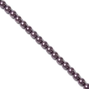 Deep Lilac Shine Shell Pearl Rounds Approx 8mm, 38cm strand length 