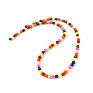 45cts Dyed Multi-colour Magnesite Plain Rounds Approx 4mm, 38cm Strand
