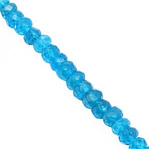 18cts Neon Apatite Graduated Faceted Rondelles Approx 2.5x1 to 4x2mm, 16cm Strand