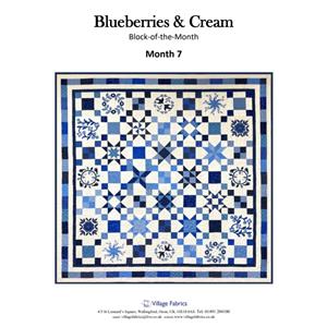Village Fabrics Block of the Month 7 Blueberries & Cream inc Finishing Block