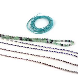 Living Memory; 2 x Cupchain, Leather Cord & Fluorite Plain Rounds 
