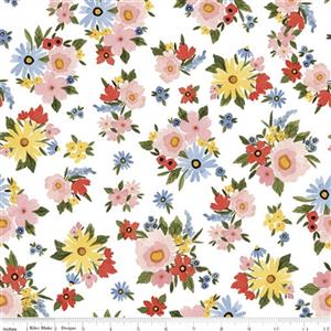 Echo Park Paper Co. Beautiful Day White Floral Fabric 0.5m
