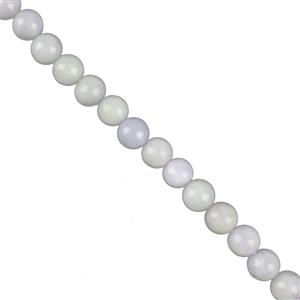 95cts Type A Lavender Jadeite Water Blue Plain Rounds Approx7.5mm , 20cm Strand