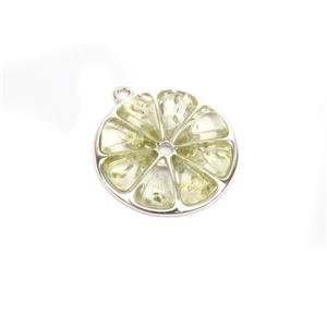 Baltic Lemon Amber Lemon Pendant, Approx. 23mm