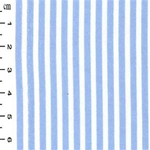 Pale Blue Thin Stripes on White Fabric 0.5m