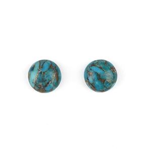 8.4cts Copper Mojave Turquoise 12x12mm Round Pack of 2 (R)
