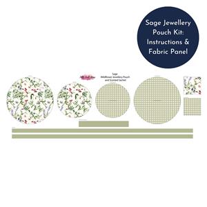 Amanda Little's Sage Jewellery Pouch Kit: Instructions & Fabric Panel 