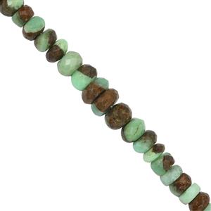 110cts Bio Chrysoprase Faceted Roundelles Approx 5x2 to 9x5mm, 27cm Strand  