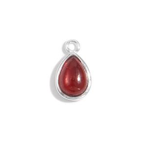 January Birthstone Collection: 925 Sterling Silver Tear Drop Charm with Garnet Approx 11x7mm