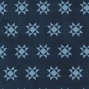 Moda Starlight Gatherings Tiles Star Nautical Blue Fabric 0.5m