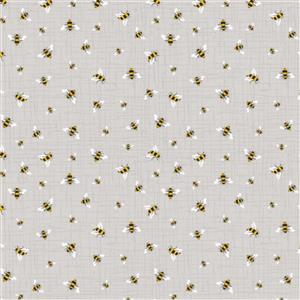 Song Bird Collection Bees Grey Fabric 0.5m