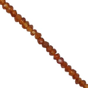 20cts Shaded Hessonite Garnet Faceted Rondelles Approx 1 to 3mm, 31cm Strand