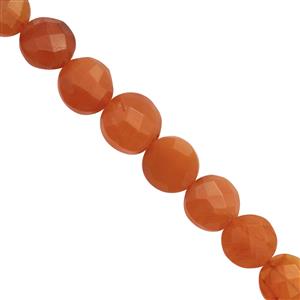 50cts Carnelian Faceted Coins Approx 7 x6 to 15x11mm, 19cm Strand