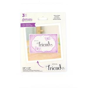 Gemini Fancy Sentiments Stamp and Die -Special Friend