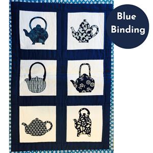 Changs Teapot Quilt Kit with Blue Binding