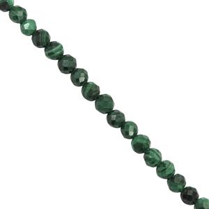 20cts Malachite Faceted Round Approx 2 to 3m, 25cm Strand