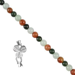 Type A Multicolour Jadeite Plain Rounds and Clover Clasp Project