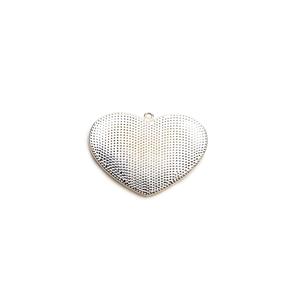 Silver Plated Base Metal Elongated Heart Pendant Bezel, 50x35mm (1pk)