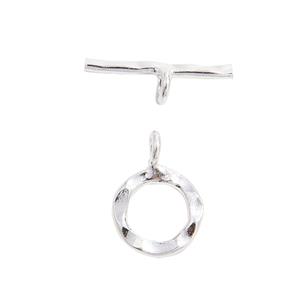 925 Sterling Silver Hammered Toggle Clasp