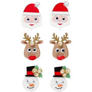 3D Stickers, christmas figures, H: 40-45 mm, W: 26-35 mm, 6 pc/ 1 pack