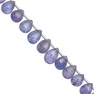 36cts Tanzanite Plain Pear Approx 5x3 to 9x6mm, 19cm Strand With Spacers 