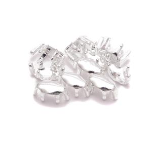 Silver Plated Base Metal 6mm Marquise Claw setting (10pcs)