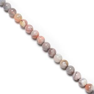 170cts Peach Botswana Agate Plain Rounds Approx 8mm, 38cm Strand