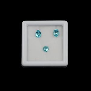 1.80cts Blue Apatite Faceted Mix Shapes Approx 5x5 to 7x5mm, (Pack of 3)
