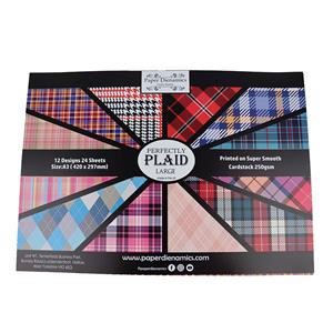 Perfectly Plaid - Large A3 - 12 Designs x 2 each - total 24 sheet pack A3 420 x 297mm 250gsm