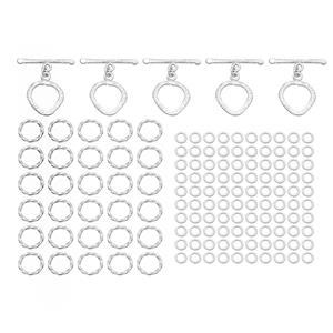925 Sterling Silver Plated Base Metal Textured Chainmaille Kit (135 pcs)