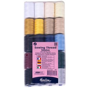 Hemline Polyester Assorted Colour Thread Set (20 x 1000m) 