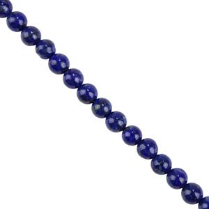 50cts Natural Lapis A Plain Rounds, Approx 4-5mm, 38cm strand
