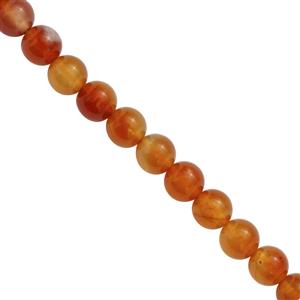 80cts Carnelian Smooth Rounds Approx 8mm, 19cm Strands 