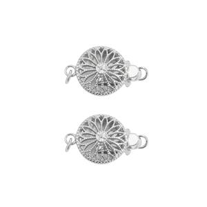 925 Sterling Silver Round Clasp, Approx 16x12mm, 2pcs 