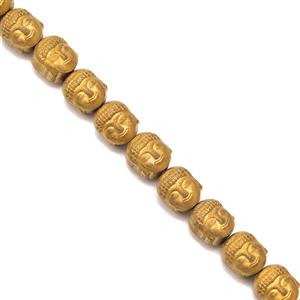 360cts Antique Gold Haematite Buddha Heads Approx 8x10mm, 38cm Strand