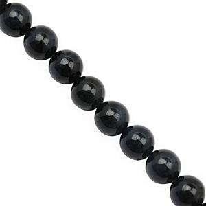 132cts Blue Tigers Eye Smooth Round Approx 8 to 8.50mm, 28cm Strand