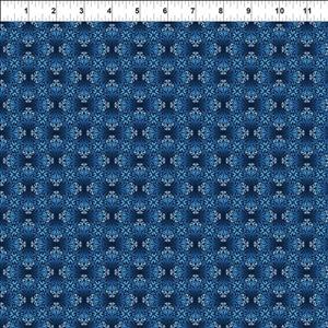 Jason Yenter Natures Winter Collection Poinsettia Blue Fabric 0.5m
